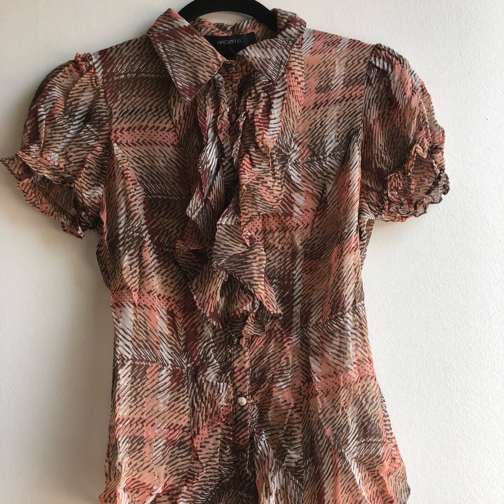 Arden B. ruffle front blouse